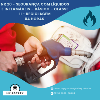 NR 20 – Segurança com Líquidos e Inflamáveis – Básico – Classe II – Reciclagem