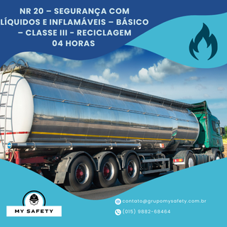 NR 20 – Segurança com Líquidos e Inflamáveis – Básico – Classe III – Reciclagem