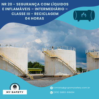 NR 20 – Segurança com Líquidos e Inflamáveis – Intermediário – Classe III – Reciclagem
