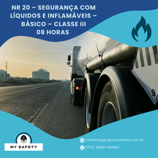NR 20 – Segurança com Líquidos e inflamáveis – Básico – Classe III