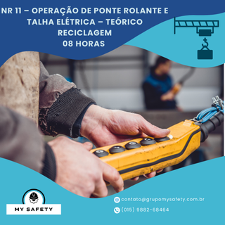 NR 11 – Operação de Ponte Rolante e Talha Elétrica – Teórico Reciclagem – 8 horas