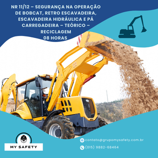 NR 11/12 – Segurança na Operação de Bobcat, Retro Escavadeira, Escavadeira Hidráulica e Pá Carregadeira – Teórico – Reciclagem